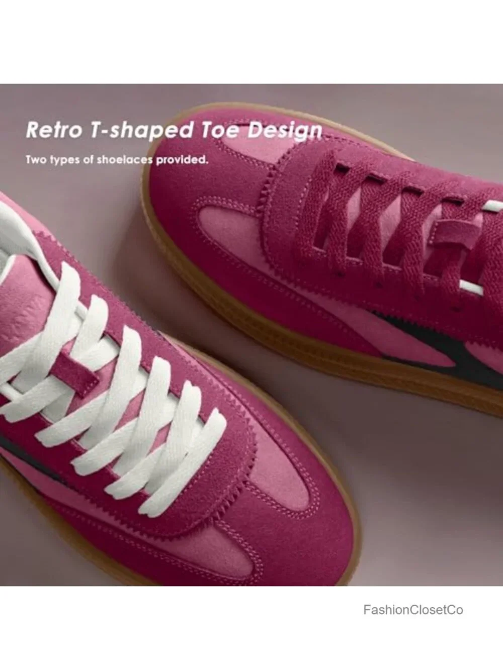 Women's Retro Suede Fashion Sneakers with Gum Sole